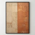 Ivory Clay Divide Minimalist cream terracotta blocks abstract wall art