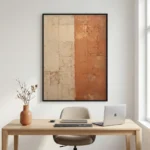 Ivory Clay Divide Minimalist cream terracotta blocks abstract wall art - Image 3