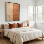 Ivory Clay Divide Minimalist cream terracotta blocks abstract wall art - Image 5