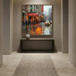 Luminous Cityscape Red awning blurred city lights Color art wall decor - Image 5