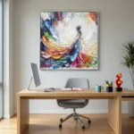 Luminous Impasto Heavy textured colorful figure painting abstract wall art - Image 3