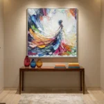 Luminous Impasto Heavy textured colorful figure painting abstract wall art - Image 4