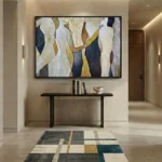 Midnight Gold Metallic accents on abstract forms Abstract  wall art - Image 2