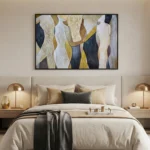 Midnight Gold Metallic accents on abstract forms Abstract  wall art - Image 3