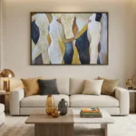 Midnight Gold Metallic accents on abstract forms Abstract  wall art - Image 4