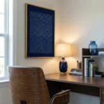 Midnight Horizon Dark blue abstract split composition Abstract  wall art - Image 3