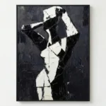 Monochrome Silhouette Black and white abstract figure Abstract art wall decor