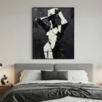 Monochrome Silhouette Black and white abstract figure Abstract art wall decor - Image 2