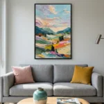 Morning Light Impasto landscape pinks and greens abstract wall decor - Image 5