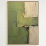 Moss & Gold Geometry Textured geometric green and gold Abstract wall art - Image 3