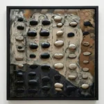 Neutral Stone Raised stones thick paint texture Abstract wall art