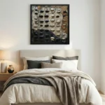 Neutral Stone Raised stones thick paint texture Abstract wall art - Image 2