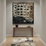 Neutral Stone Raised stones thick paint texture Abstract wall art - Image 5