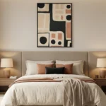 Obsidian Ochre Bold black and terracotta shapes Minimal art wall decor - Image 8