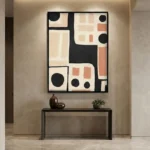 Obsidian Ochre Bold black and terracotta shapes Minimal art wall decor - Image 5