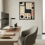 Obsidian Ochre Bold black and terracotta shapes Minimal art wall decor - Image 10