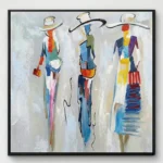 Painted Trio Abstract painting of three women abstract wall art