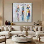 Painted Trio Abstract painting of three women abstract wall art - Image 4