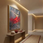 Passionate Dance – Textured Red Ballerina Textured Art - Image 4