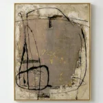 Patina Line Art Aged textures with black and gold lines Wabi Sabi wall decor - Image 4