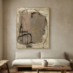 Patina Line Art Aged textures with black and gold lines Wabi Sabi wall decor - Image 5
