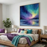 Polar Light Vibrant blue and yellow landscape Color wall art