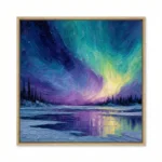 Polar Light Vibrant blue and yellow landscape Color wall art - Image 4