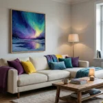 Polar Light Vibrant blue and yellow landscape Color wall art - Image 5