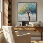 Radiant Chroma Woods Vibrant multicolor textured oil painting Color art wall decor - Image 2